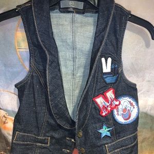 📌💥Alexander McQueen szS denim Vest with patches